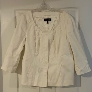 ESCADA Light Cream 3/4 Sleeve Cotton Blend Top 46 EU